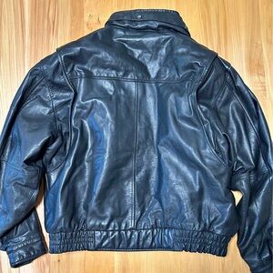 U2 Wear Me Out Black Leather Bomber Jacket